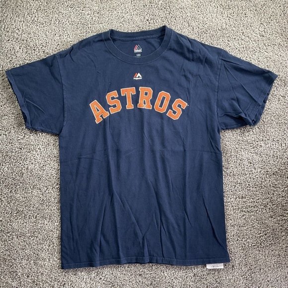Majestic Other - Majestic Houston Astros Shirt Mens Sz L Blue Jose Altuve MLB Baseball Spellout
